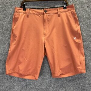 Hurley Shorts Mens 36 Orange Stretch Chino 9 Inseam Walking Beach Casual